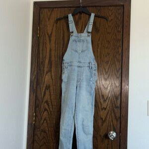 Old Navy Distressed Jean Overalls size 0